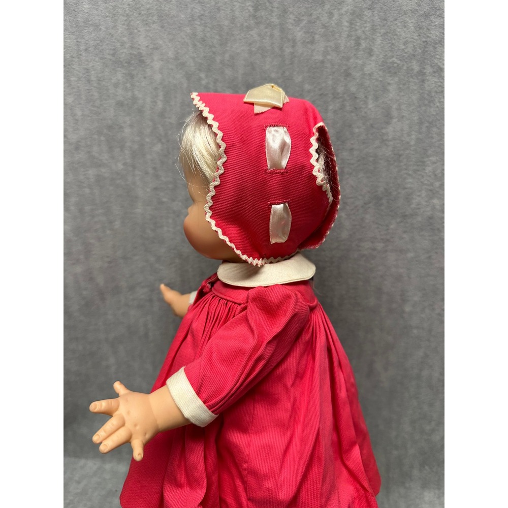 Madame Alexander Vintage Doll Girl 18in Pink Coat Dress Bonnet  Retro - Picture 4 of 14
